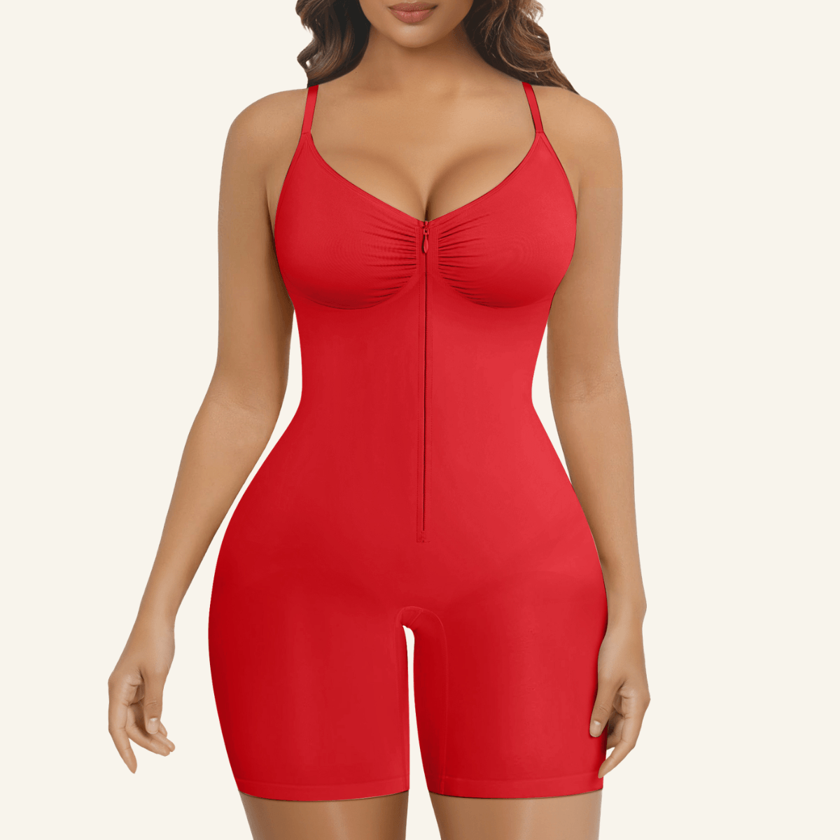 SHAPEDY Zip-Up Tummy Control Short Bodysuit