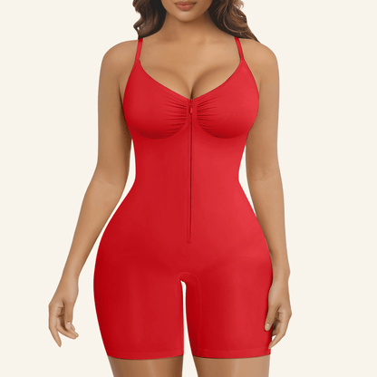 SHAPEDY Zip-Up Tummy Control Short Bodysuit