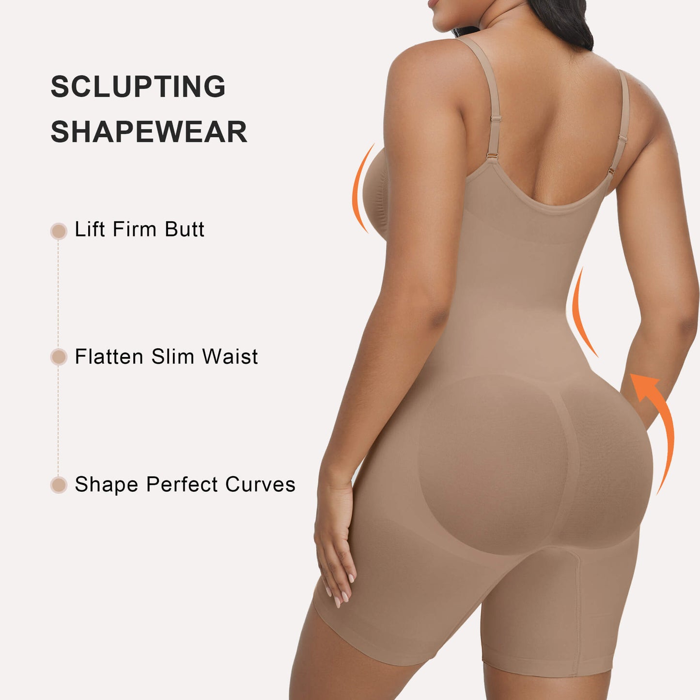 SHAPEDY Zip-Up Tummy Control Short Bodysuit