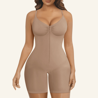 SHAPEDY Zip-Up Tummy Control Short Bodysuit