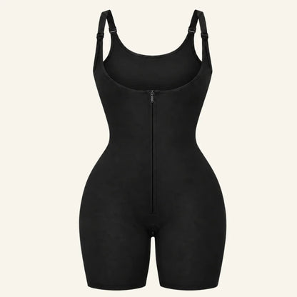 SHAPEDY High-Compression X-Panel Open-Bust Zip Bodysuit