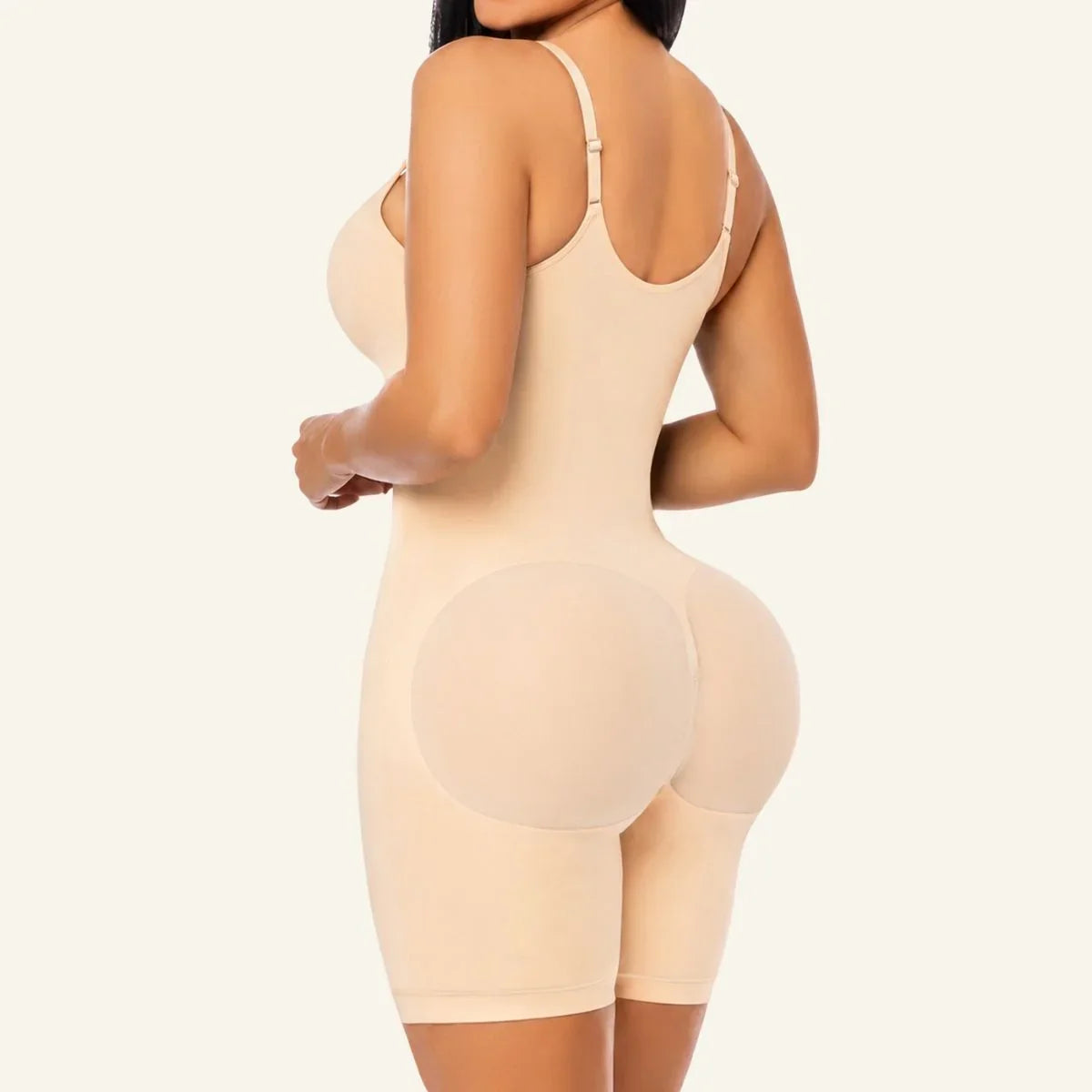 SHAPEDY High-Compression X-Panel Zip Mid-Thigh Bodysuit