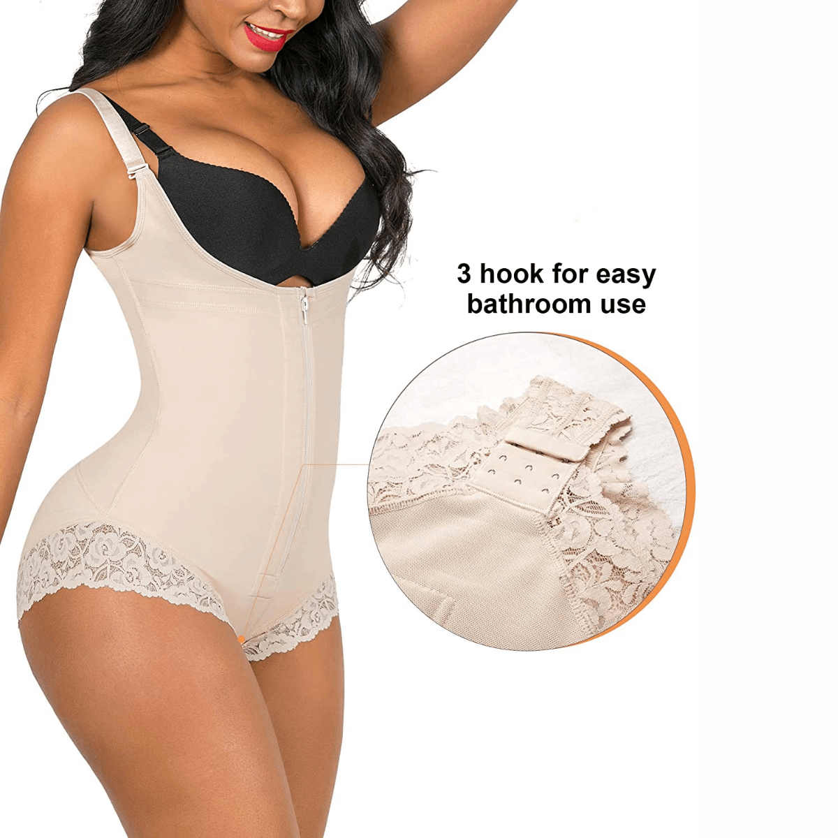 SHAPEDY Colombian Firm Tummy Control Faja with Zip & Hooks