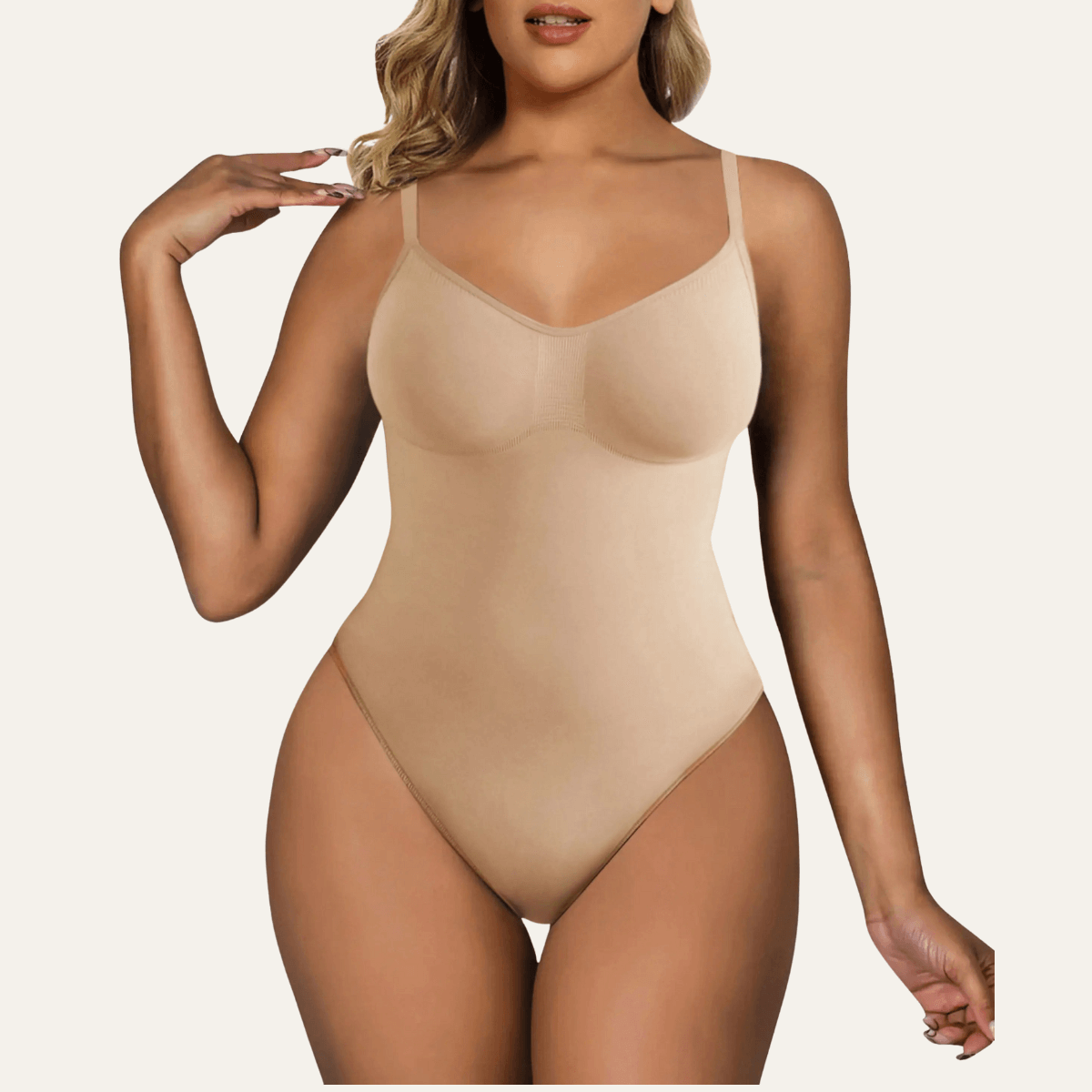 SHAPEDY Seamless Adjustable Straps Tummy Control Brief Bodysuit