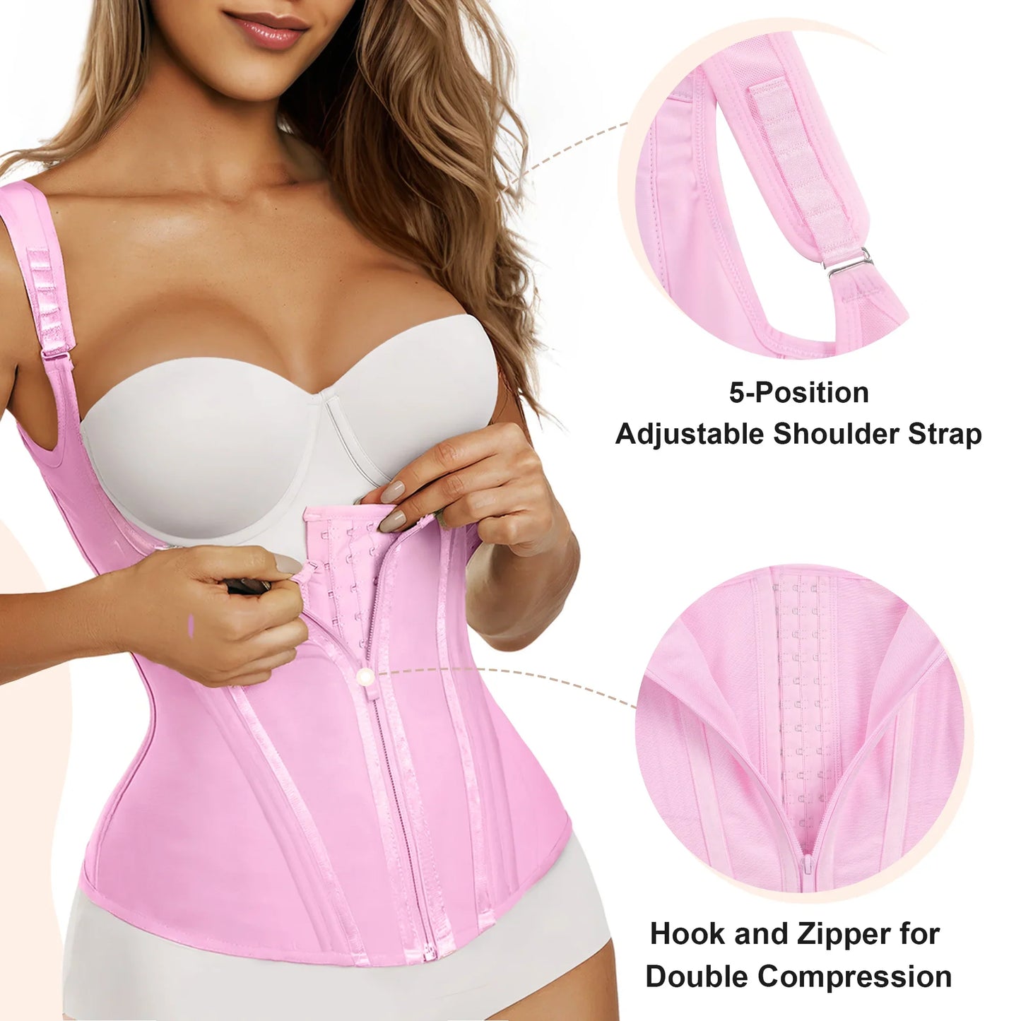 SHAPEDY 15 Flexible Steel Bones Sport Waist Trainer with Shoulder Straps