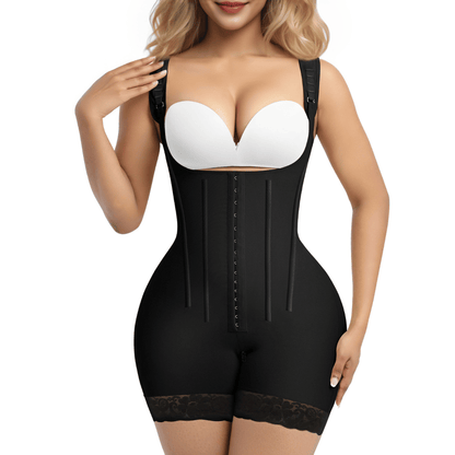 SHAPEDY 6-Steel-Bones Hooked Faja Tummy Control Bodysuit with Butt Lift