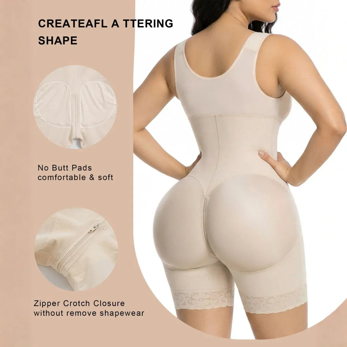 SHAPEDY Postpartum Tummy Control Faja with Zipper Crotch
