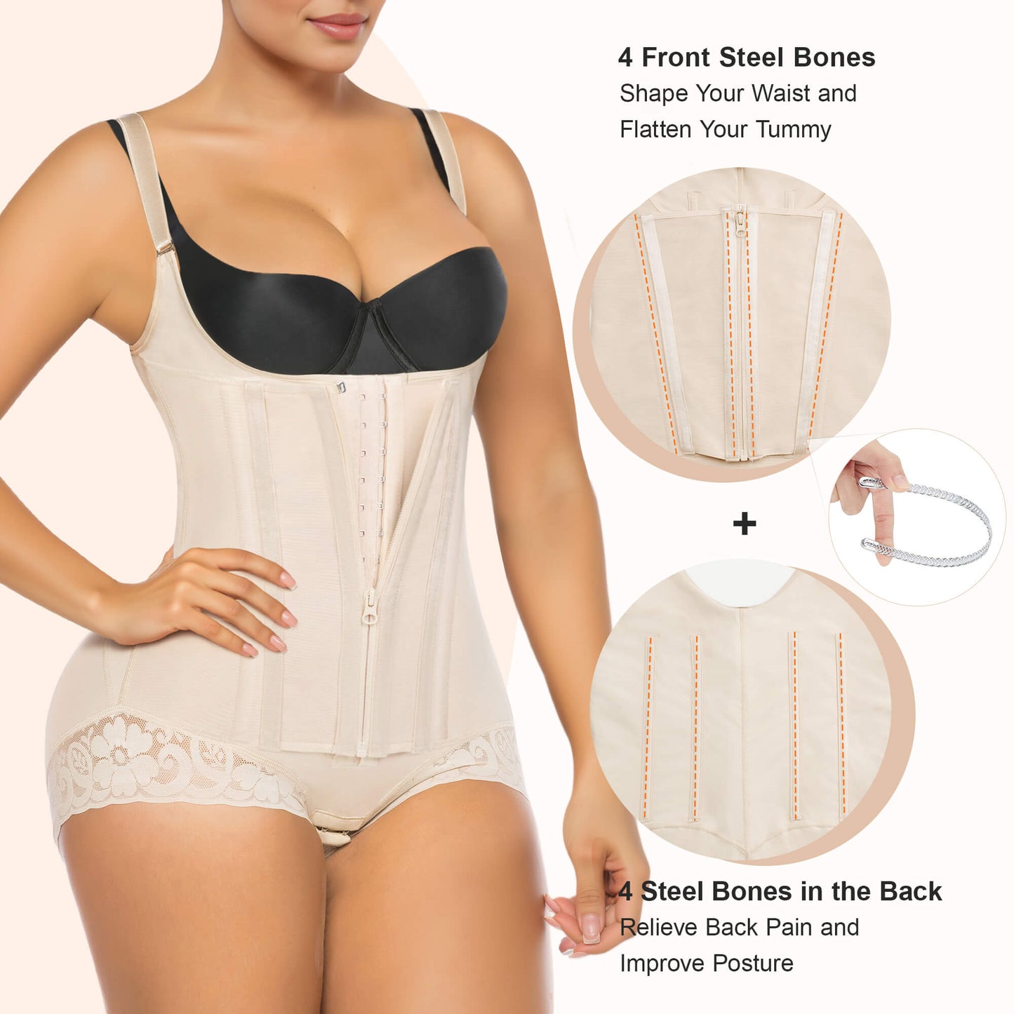 SHAPEDY 8-Steel-Bone Brief-Style Colombian Faja