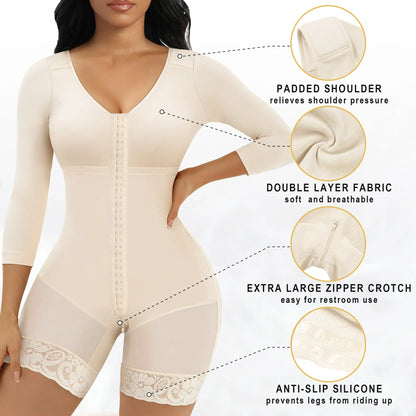 SHAPEDY Post-Surgery Arm Slimming Full Body Faja with Zipper Crotch