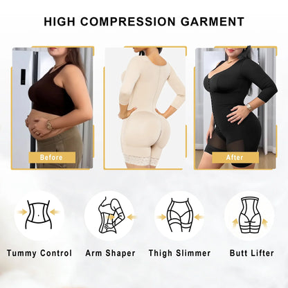 SHAPEDY Post-Surgery Arm Slimming Full Body Faja with Zipper Crotch