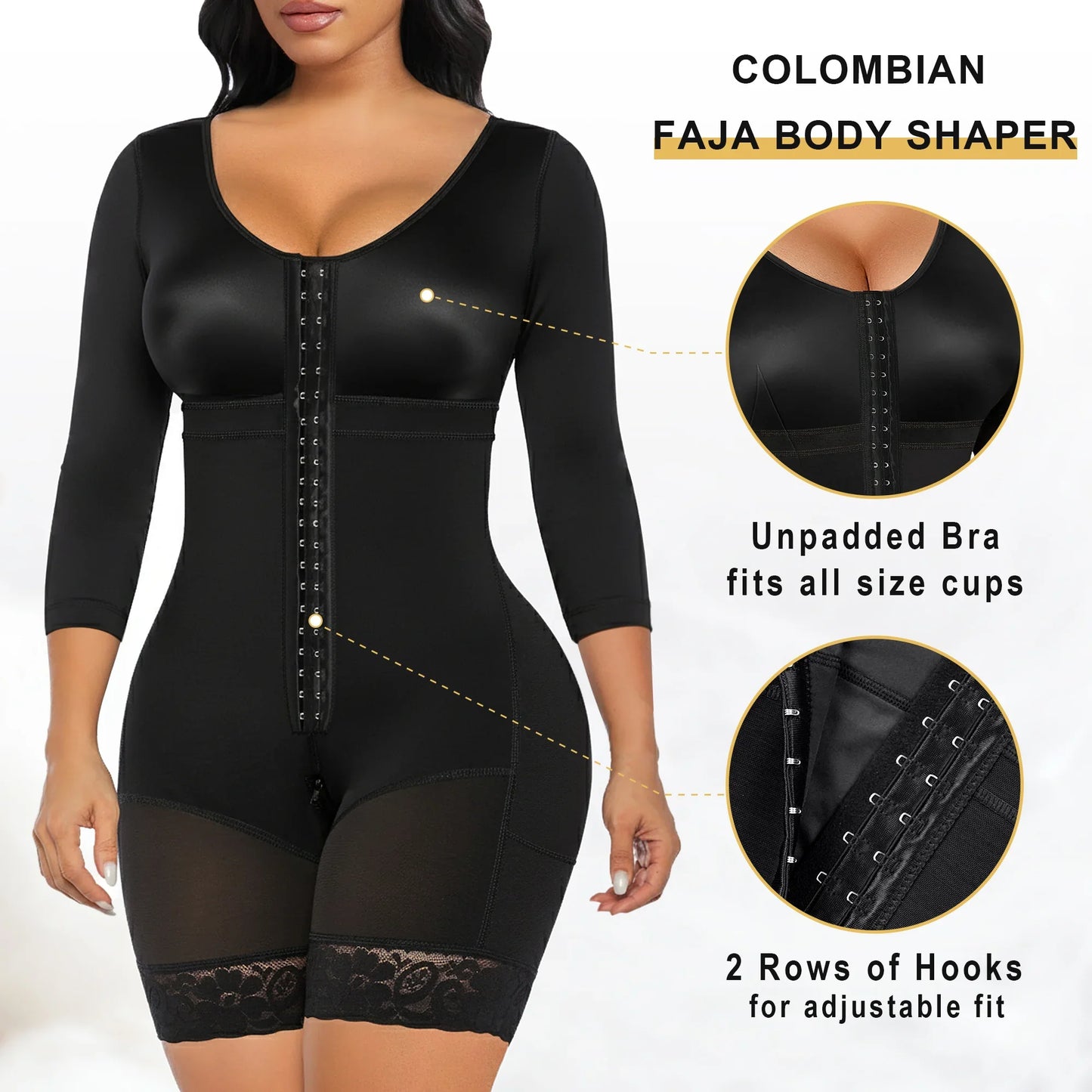 SHAPEDY Post-Surgery Arm Slimming Full Body Faja with Zipper Crotch