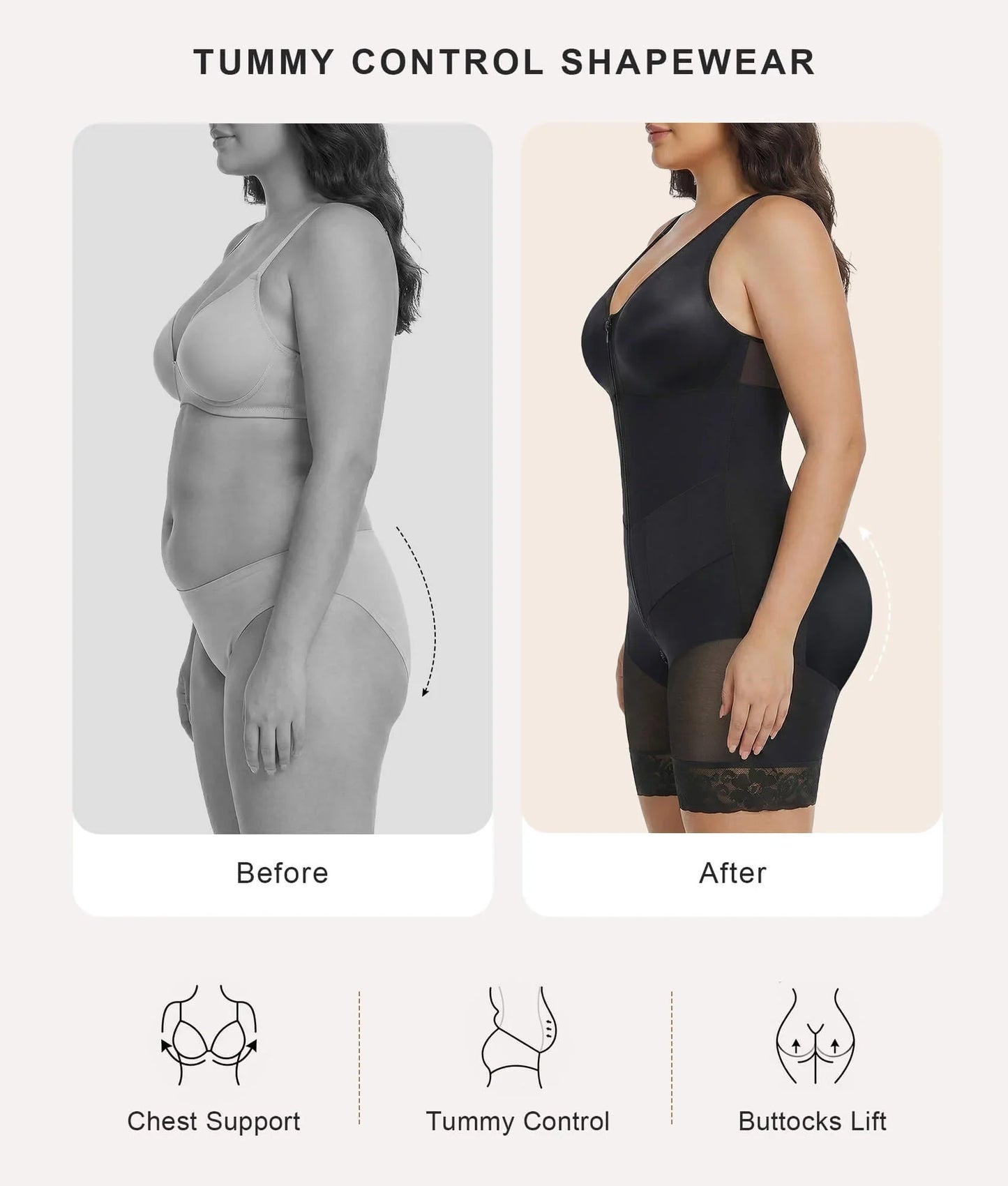 SHAPEDY V-Shaped® Enhanced Tummy Control Full Body Faja