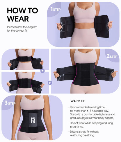 SHAPEDY 3-Strap Targeted Waist Trainer Belt - Adjustable Tummy Control
