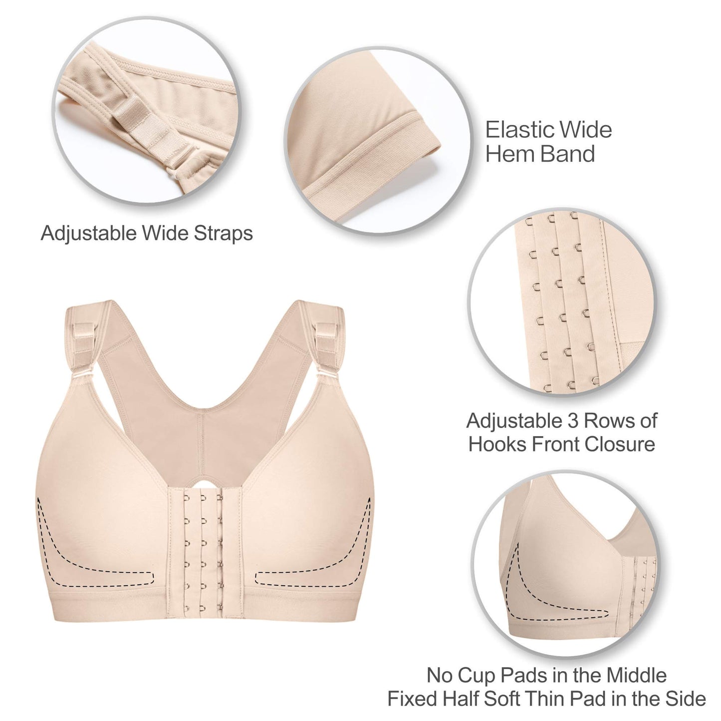 SHAPEDY Front Closure Recovery Bra