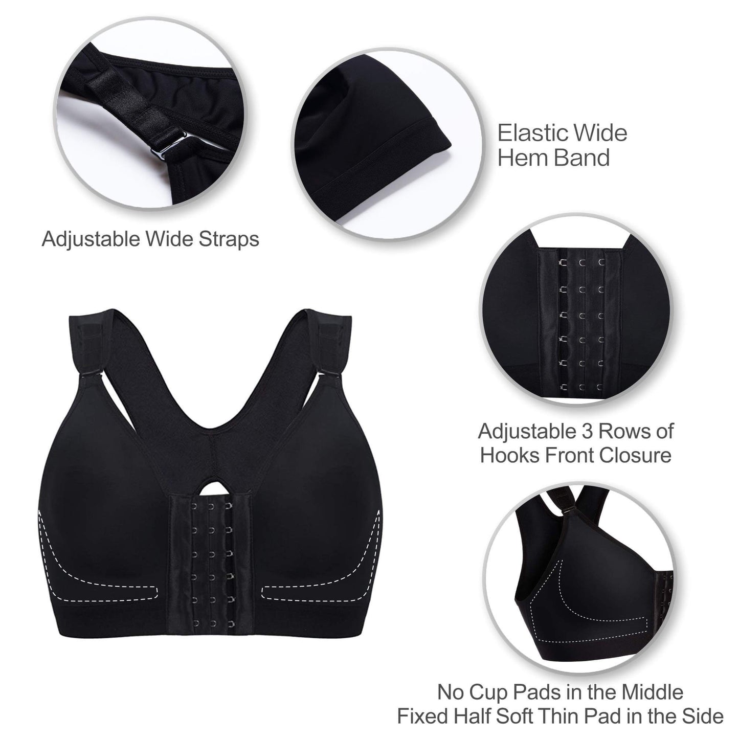 SHAPEDY Front Closure Recovery Bra