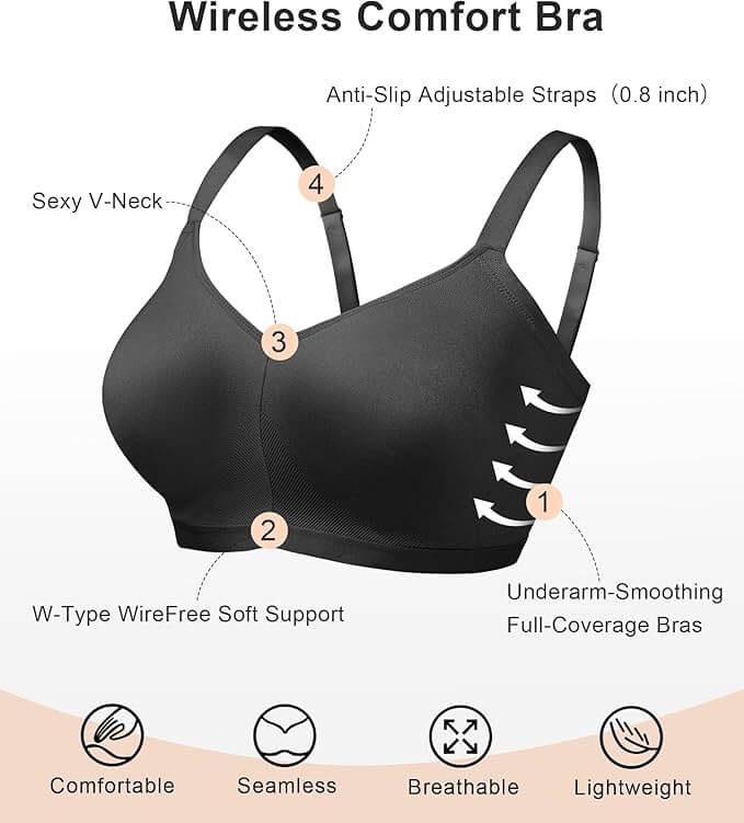 SHAPEDY Seamless Lightly Lined Wireless Bra