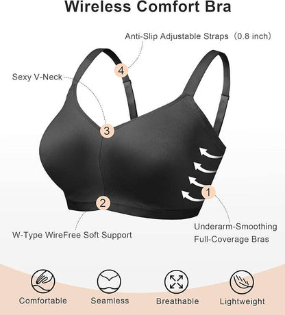 SHAPEDY Seamless Lightly Lined Wireless Bra