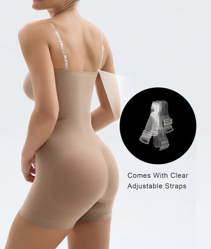 SHAPEDY Seamless Short Bodysuit with Removable Straps