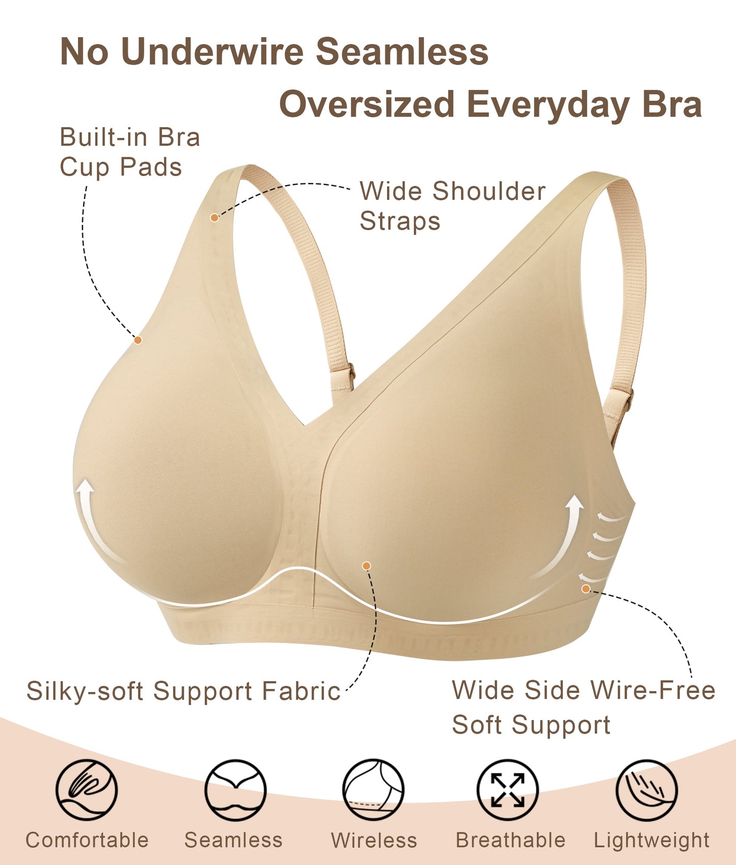 SHAPEDY Deep-V Wireless Everyday Bra