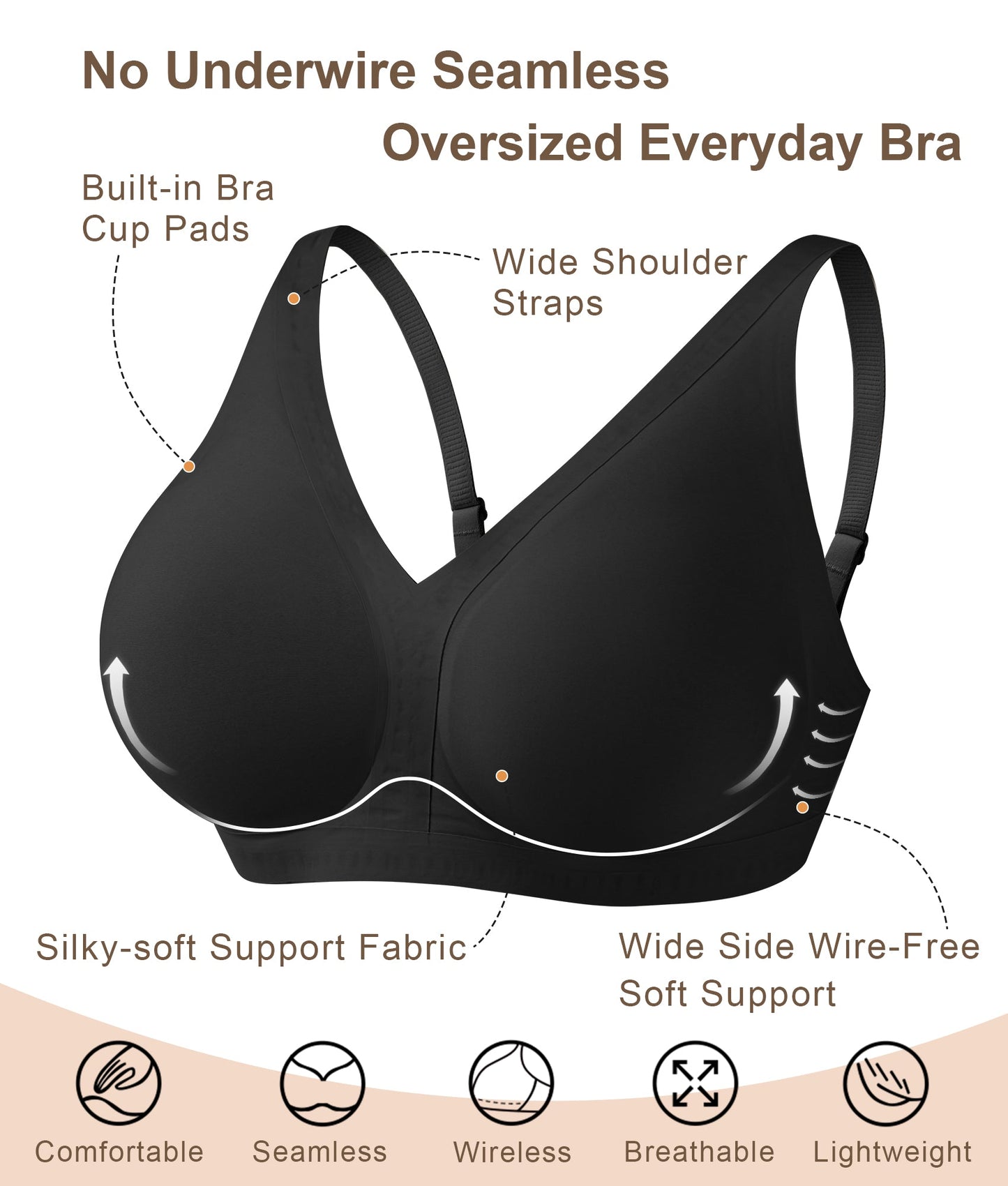 SHAPEDY Deep-V Wireless Everyday Bra